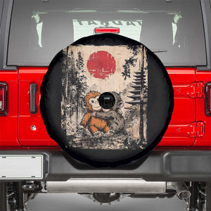 Vintage Japanese Ukiyoe Punch Baby Monkey Spare Tire Cover Kawaii Animal Gift TS12 Black Print Your Wear