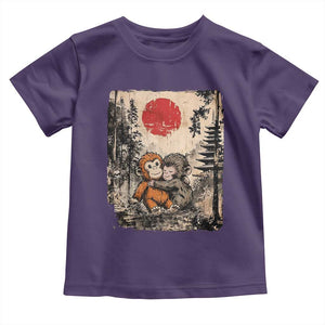 Vintage Japanese Ukiyoe Punch Baby Monkey Toddler T Shirt Kawaii Animal Gift TS12 Purple Print Your Wear