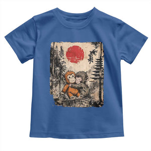 Vintage Japanese Ukiyoe Punch Baby Monkey Toddler T Shirt Kawaii Animal Gift TS12 Royal Blue Print Your Wear