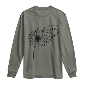 Protect Your Skin Long Sleeve Shirt Melanoma Awareness Dandelion Gift TS12 Military Green Print Your Wear