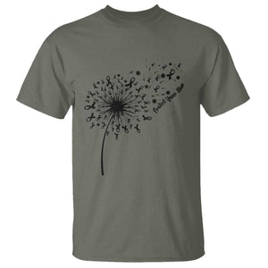 Protect Your Skin T Shirt Melanoma Awareness Dandelion Gift TS12 Military Green Print Your Wear