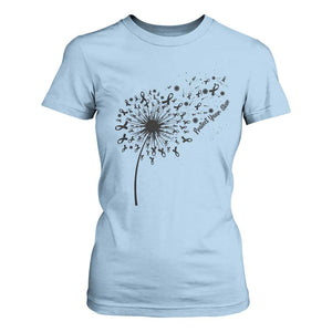 Protect Your Skin T Shirt For Women Melanoma Awareness Dandelion Gift TS12 Light Blue Print Your Wear