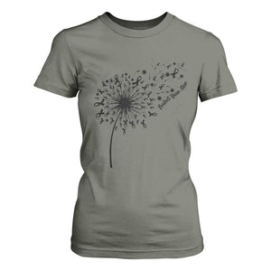 Protect Your Skin T Shirt For Women Melanoma Awareness Dandelion Gift TS12 Military Green Print Your Wear