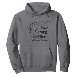 Brave Strong Resilient Hoodie Melanoma Warrior Dandelion Gift TS12 Charcoal Print Your Wear