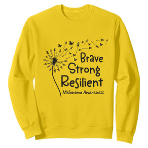 Brave Strong Resilient Sweatshirt Melanoma Warrior Dandelion Gift TS12 Daisy Print Your Wear