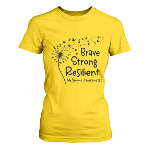 Brave Strong Resilient T Shirt For Women Melanoma Warrior Dandelion Gift TS12 Daisy Print Your Wear