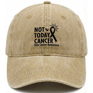Melanoma Awareness Skin Cancer Warrior Washed Cotton Baseball Cap Not Today Cancer TS12 Print Your Wear