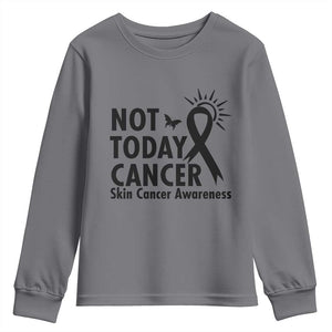 Melanoma Awareness Skin Cancer Warrior Youth Sweatshirt Not Today Cancer TS12 Charcoal Print Your Wear