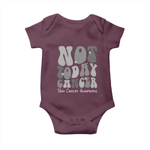 Not Today Melanoma Warrior Skeleton Cancer Fighter Baby Onesie TS12 Maroon Print Your Wear