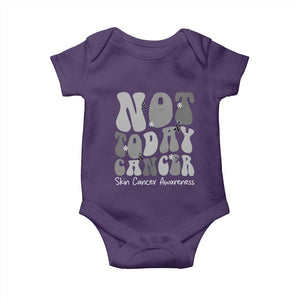 Not Today Melanoma Warrior Skeleton Cancer Fighter Baby Onesie TS12 Purple Print Your Wear