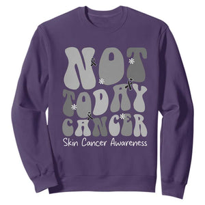 Not Today Melanoma Warrior Skeleton Cancer Fighter Sweatshirt TS12 Purple Print Your Wear