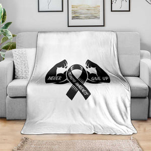 Melanoma Awareness Warrior Throw Blanket Never Give Up TS12 Print Your Wear