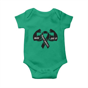 Melanoma Awareness Warrior Baby Onesie Never Give Up TS12 Irish Green Print Your Wear