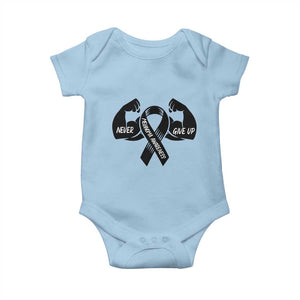 Melanoma Awareness Warrior Baby Onesie Never Give Up TS12 Light Blue Print Your Wear