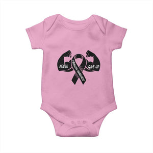 Melanoma Awareness Warrior Baby Onesie Never Give Up TS12 Light Pink Print Your Wear