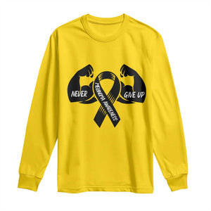 Melanoma Awareness Warrior Long Sleeve Shirt Never Give Up TS12 Daisy Print Your Wear
