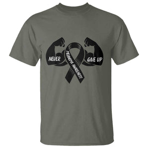 Melanoma Awareness Warrior T Shirt Never Give Up TS12 Military Green Print Your Wear