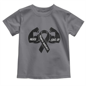 Melanoma Awareness Warrior Toddler T Shirt Never Give Up TS12 Charcoal Print Your Wear