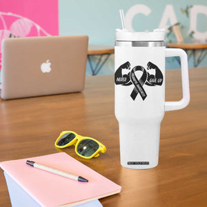 Melanoma Awareness Warrior Tumbler With Handle Never Give Up TS12 Print Your Wear