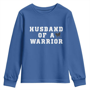 Husband Of A Warrior Youth Sweatshirt Melanoma Awareness Wife Support TS12 Royal Blue Print Your Wear
