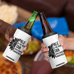 Skin Cancer Survivor Warrior 4 in 1 Can Cooler Tumbler Pale Is The New Tan TS12 Print Your Wear