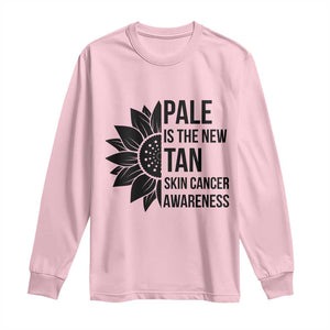 Skin Cancer Survivor Warrior Long Sleeve Shirt Pale Is The New Tan TS12 Light Pink Print Your Wear