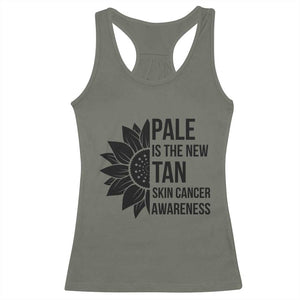 Skin Cancer Survivor Warrior Racerback Tank Top Pale Is The New Tan TS12 Military Green Print Your Wear
