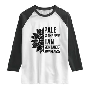 Skin Cancer Survivor Warrior Raglan Shirt Pale Is The New Tan TS12 White Black Print Your Wear
