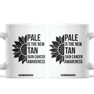 Skin Cancer Survivor Warrior Coffee Mug Pale Is The New Tan TS12 White Print Your Wear