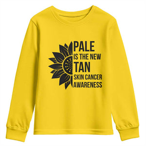 Skin Cancer Survivor Warrior Youth Sweatshirt Pale Is The New Tan TS12 Daisy Print Your Wear