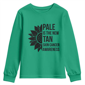 Skin Cancer Survivor Warrior Youth Sweatshirt Pale Is The New Tan TS12 Irish Green Print Your Wear