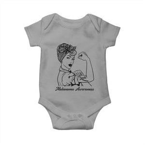 Melanoma Awareness Strong Woman Baby Onesie Feminist Warrior TS12 Sport Gray Print Your Wear