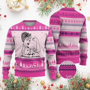 Melanoma Awareness Strong Woman Ugly Christmas Sweater Feminist Warrior TS12 Hot Pink Print Your Wear