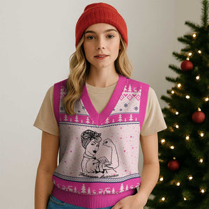 Melanoma Awareness Strong Woman V-Neck Knit Sweater Vest Feminist Warrior TS12 Hot Pink Print Your Wear