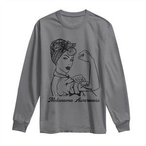 Melanoma Awareness Strong Woman Long Sleeve Shirt Feminist Warrior TS12 Charcoal Print Your Wear