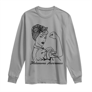 Melanoma Awareness Strong Woman Long Sleeve Shirt Feminist Warrior TS12 Sport Gray Print Your Wear