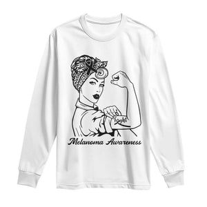 Melanoma Awareness Strong Woman Long Sleeve Shirt Feminist Warrior TS12 White Print Your Wear
