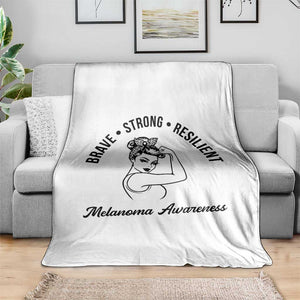 Melanoma Awareness Strong Woman Throw Blanket Brave Strong Resilient Warrior TS12 Print Your Wear