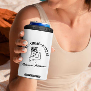 Melanoma Awareness Strong Woman 4 in 1 Can Cooler Tumbler Brave Strong Resilient Warrior TS12 Print Your Wear