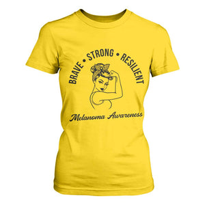 Melanoma Awareness Strong Woman T Shirt For Women Brave Strong Resilient Warrior TS12 Daisy Print Your Wear