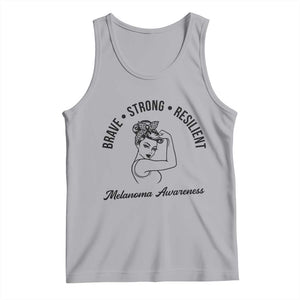 Melanoma Awareness Strong Woman Tank Top Brave Strong Resilient Warrior TS12 Athletic Heather Print Your Wear