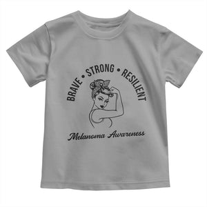 Melanoma Awareness Strong Woman Toddler T Shirt Brave Strong Resilient Warrior TS12 Sport Gray Print Your Wear