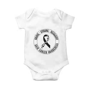 Melanoma Awareness Baby Onesie Brave Strong Resilient Warrior TS12 White Print Your Wear