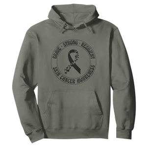 Melanoma Awareness Hoodie Brave Strong Resilient Warrior TS12 Military Green Print Your Wear