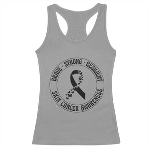 Melanoma Awareness Racerback Tank Top Brave Strong Resilient Warrior TS12 Sport Gray Print Your Wear