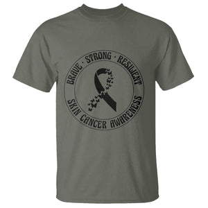 Melanoma Awareness T Shirt Brave Strong Resilient Warrior TS12 Military Green Print Your Wear