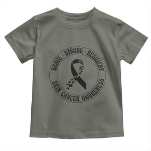 Melanoma Awareness Toddler T Shirt Brave Strong Resilient Warrior TS12 Military Green Print Your Wear