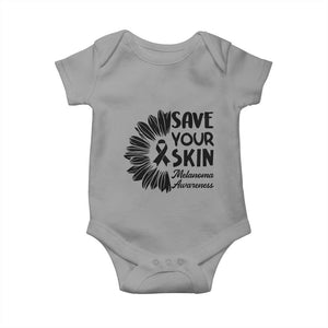 Skin Cancer Fighter Baby Onesie Save Your Skin TS12 Sport Gray Print Your Wear