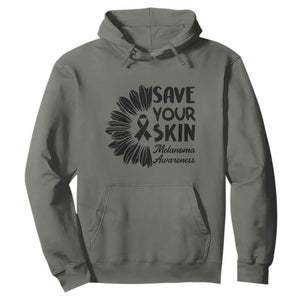 Skin Cancer Fighter Hoodie Save Your Skin TS12 Military Green Print Your Wear