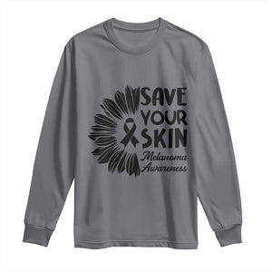 Skin Cancer Fighter Long Sleeve Shirt Save Your Skin TS12 Charcoal Print Your Wear